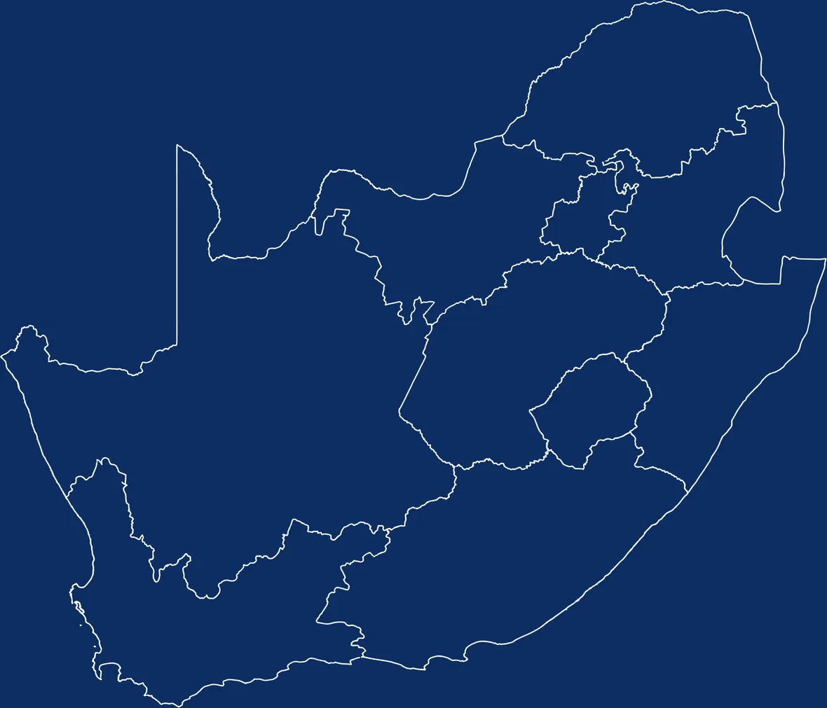 Map of South Africa showing the OccuFit service network across all nine provinces