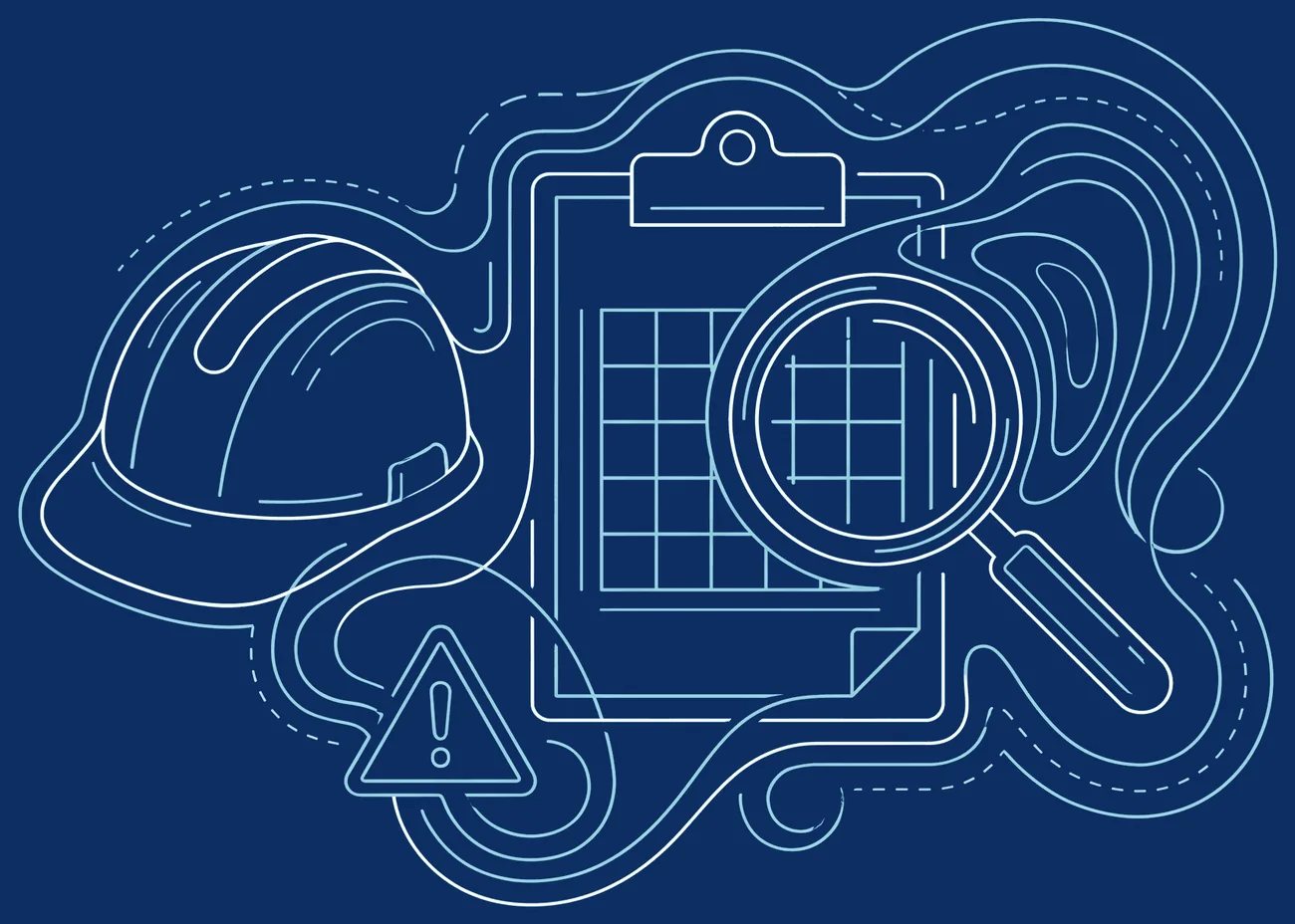 Risk assessment tools drawn as connected line diagrams